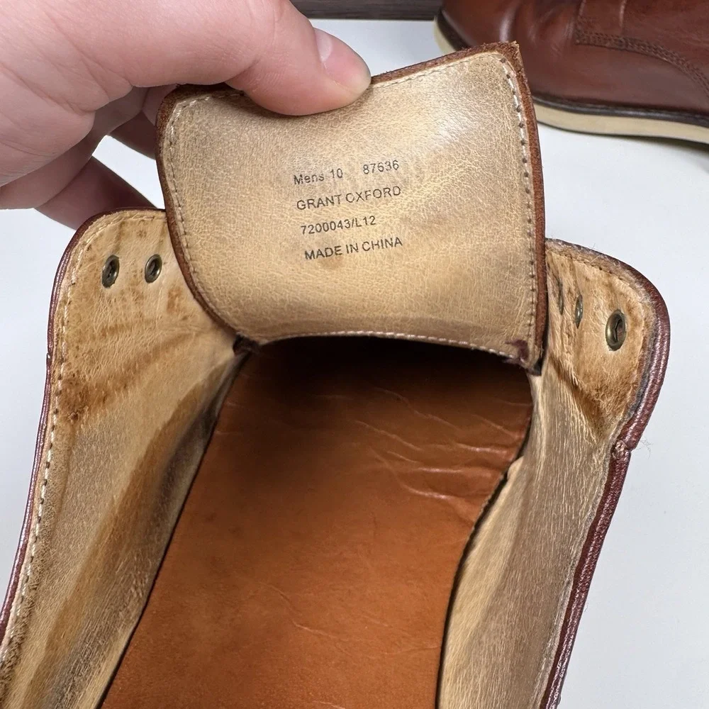 Frye Grant Oxford Men's Brown Leather Dress Casual Shoes Size 10 Model 87636